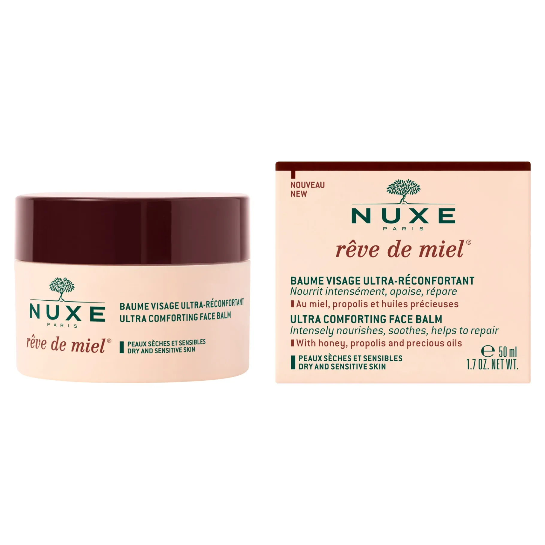 Huiles 100% Végétales|Confort & Nutrition|NUXE Baume Visage Ultra-Réconfortant