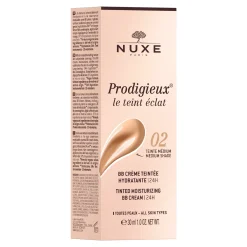 Huiles 100% Végétales|Teint Unifié & Pores Resserreés|NUXE BB Crème Teintée Hydratante - Teinte Medium
